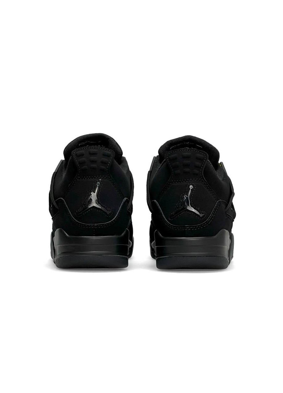 Чорні Зимовий кросівки чоловічі, вьетнам Nike Air Jordan 4 Retro All Black Matte Fur