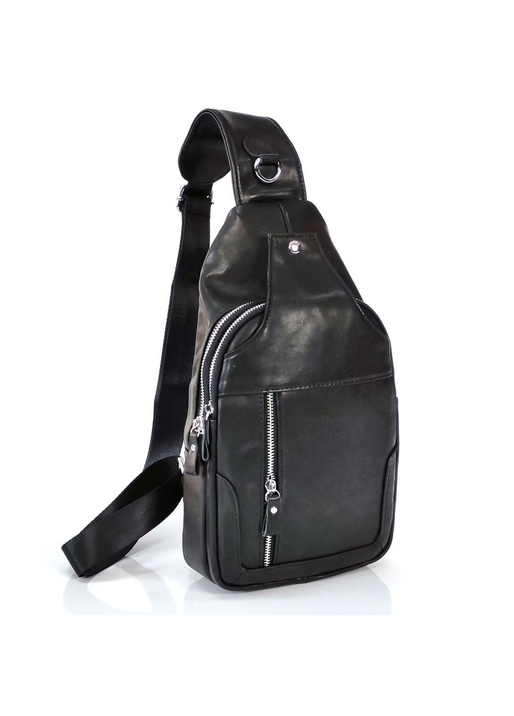 Мужской слинг FL-N2-4004A из гладкой кожи черного цвета. Tiding Bag (277963162)