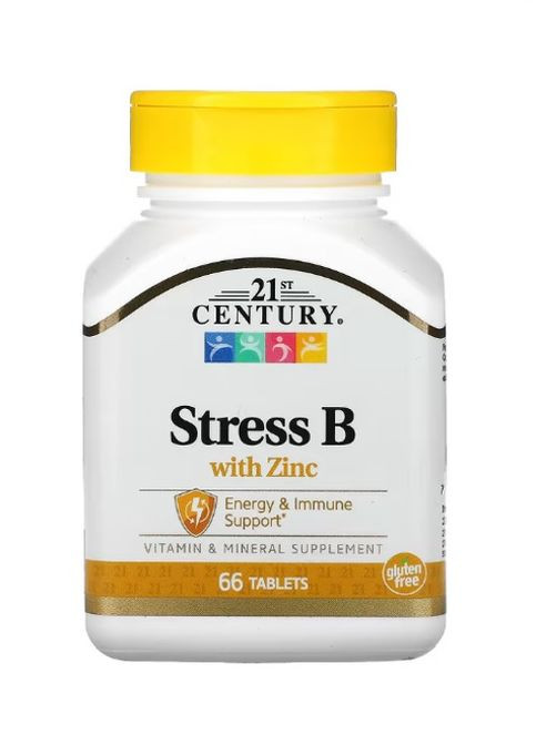 , Stress B, с цинком, Комплекс витаминов Б66 таблеток 21st Century (270856258)