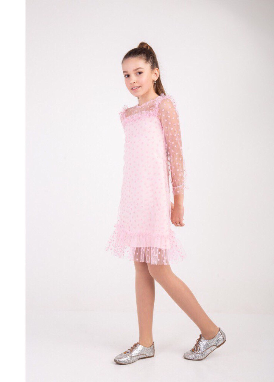 Светло-розовое платье с фатином Модняшки (256711301)