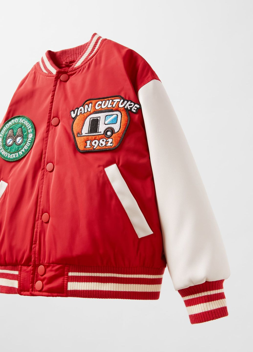 Червона демісезонна куртка бомбер для хлопчика червона 5644713600 Zara