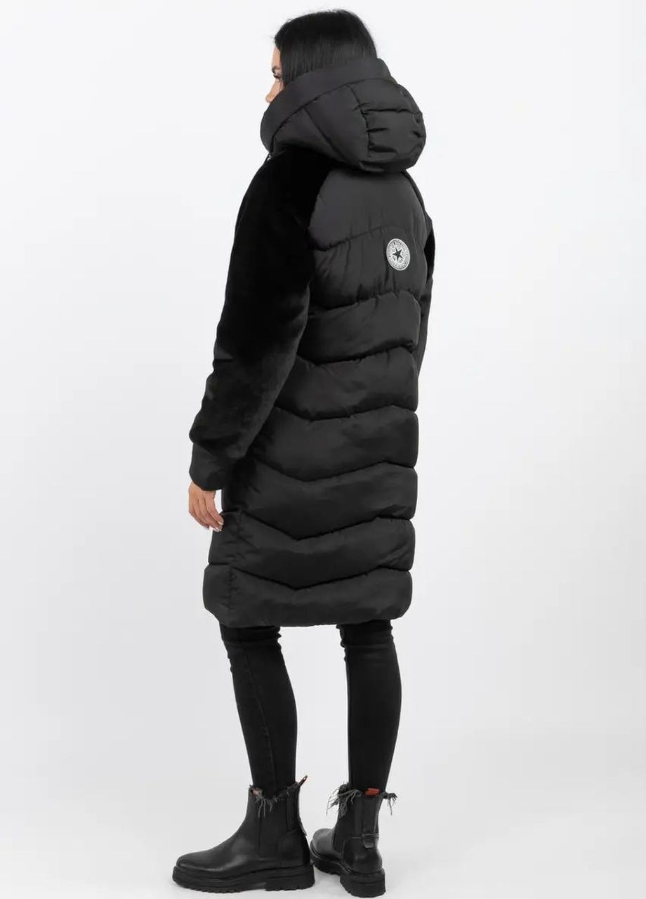 Черная зимняя куртка зимняя женская SK