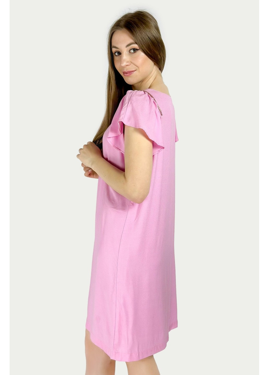 Рожева повсякденний сукня l1112/055/636 футляр Zara однотонна