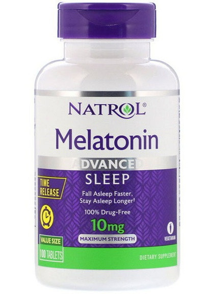 Melatonin Advanced Sleep, Time Release, Maximum Strength 10 mg 100 Tabs NTL-07279 Natrol (256725412)