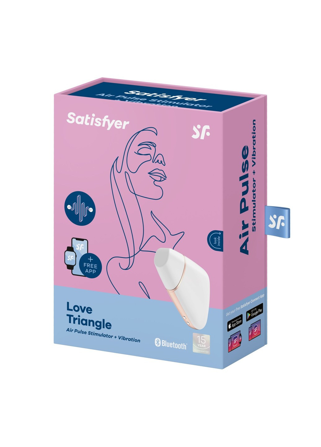 Вакуумный клиторальный стимулятор Love Triangle White с управлением через интернет Satisfyer (269000111)