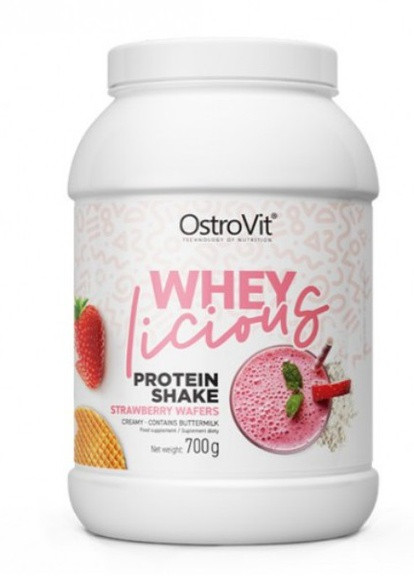 WHEYlicious Protein Shake 700 g /23 servings/ Strawberry Wafers Ostrovit (256722991)