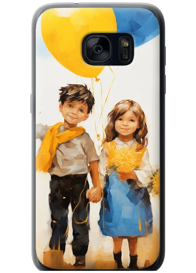 Силиконовый чехол 'Дети с шариками' для Endorphone Samsung Galaxy S7 G930F (267233271)