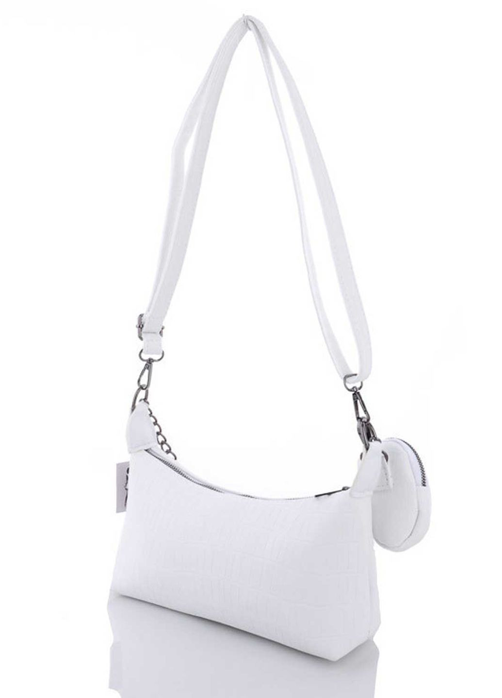 Сумка женская кросс боди экокожа крокодил (wel-64820) Белая WeLassie (260480682)