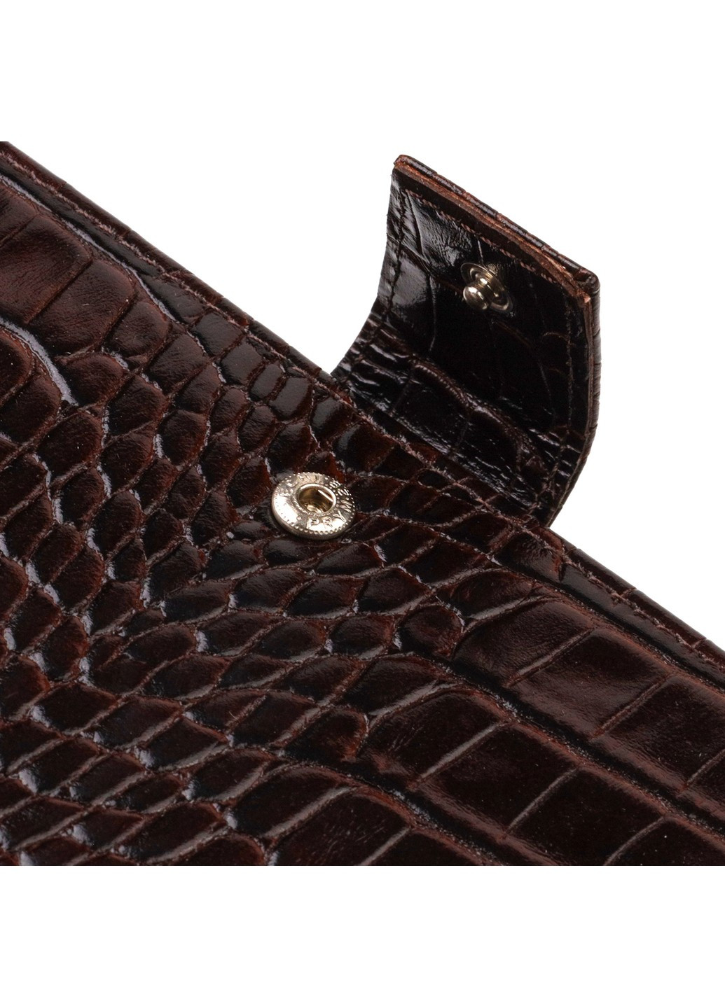Стильный кошелек для мужчин из натуральной кожи с тиснением под крокодила 21915 Коричневый Canpellini (259873939)