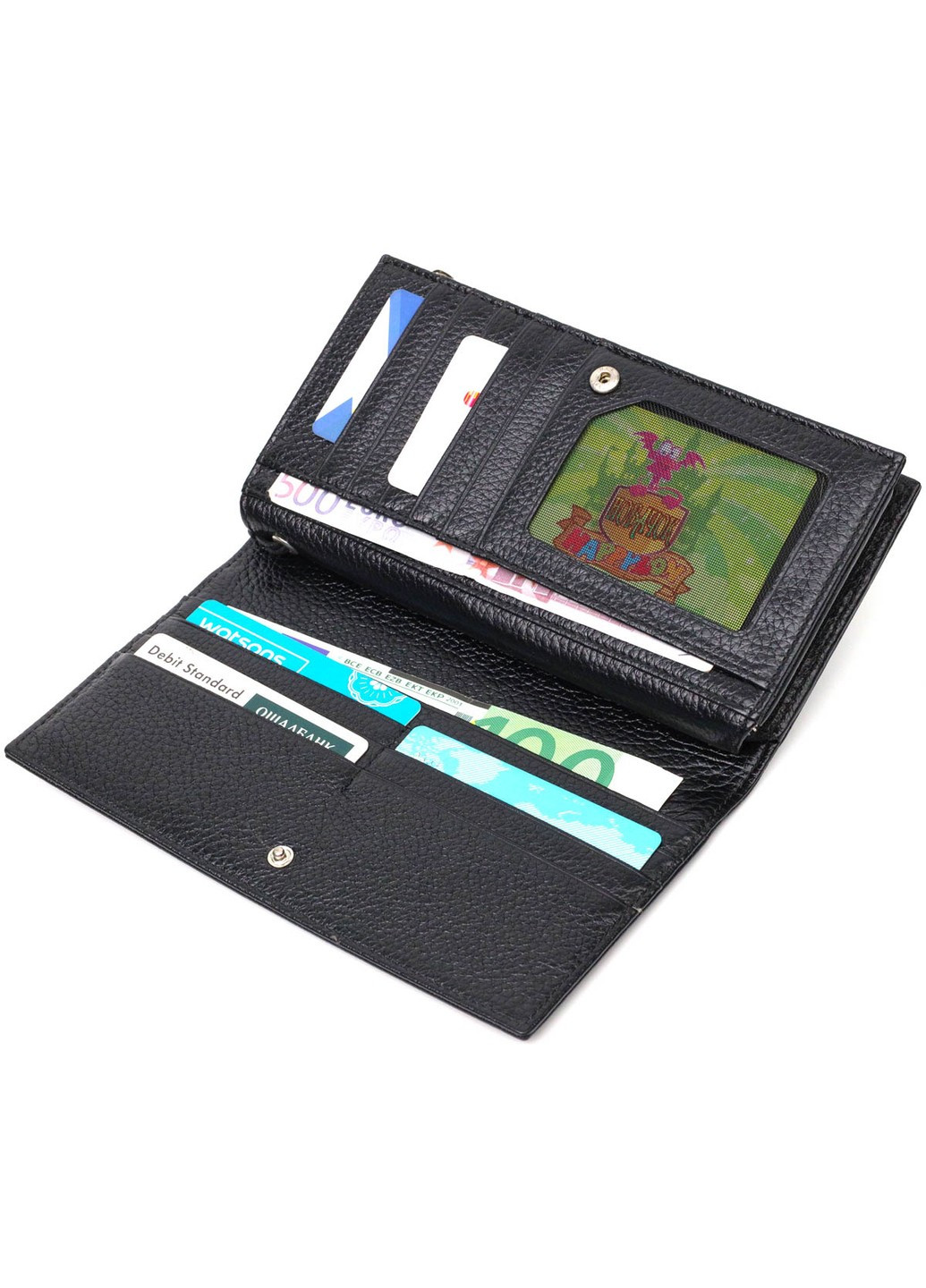 Практичний жіночий клатч з блоком для кредитних карток з натуральної шкіри 22033 Чорний Tony Bellucci (262158790)