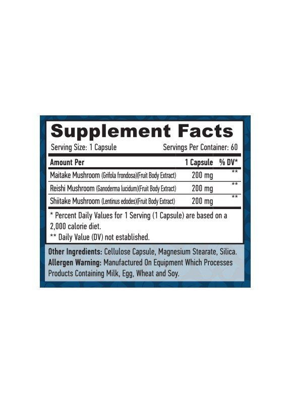 Тройной грибной комплекс Triple Mushroom Complex 60 caps Haya Labs (260062100)