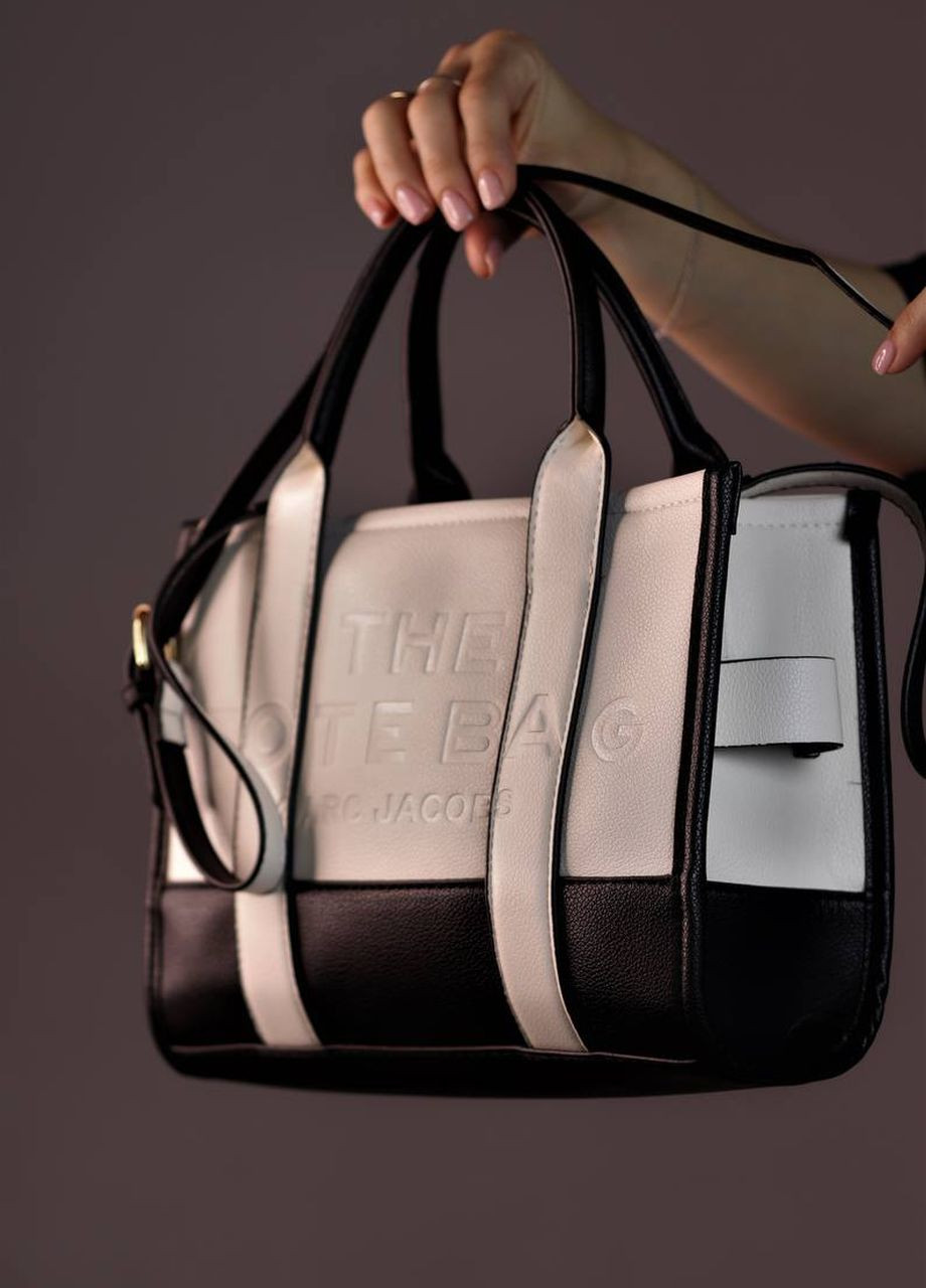 Сумка класична з лого Marc Jacobs tote bag black/white Vakko (260619212)