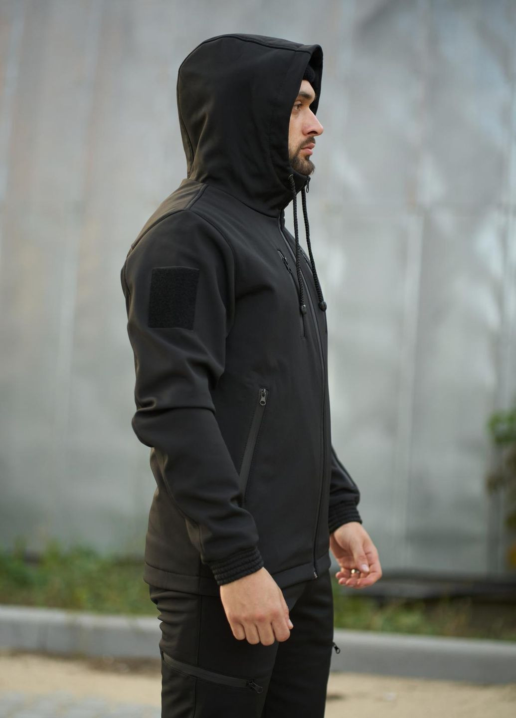 Чорний зимній костюм чоловічий No Brand