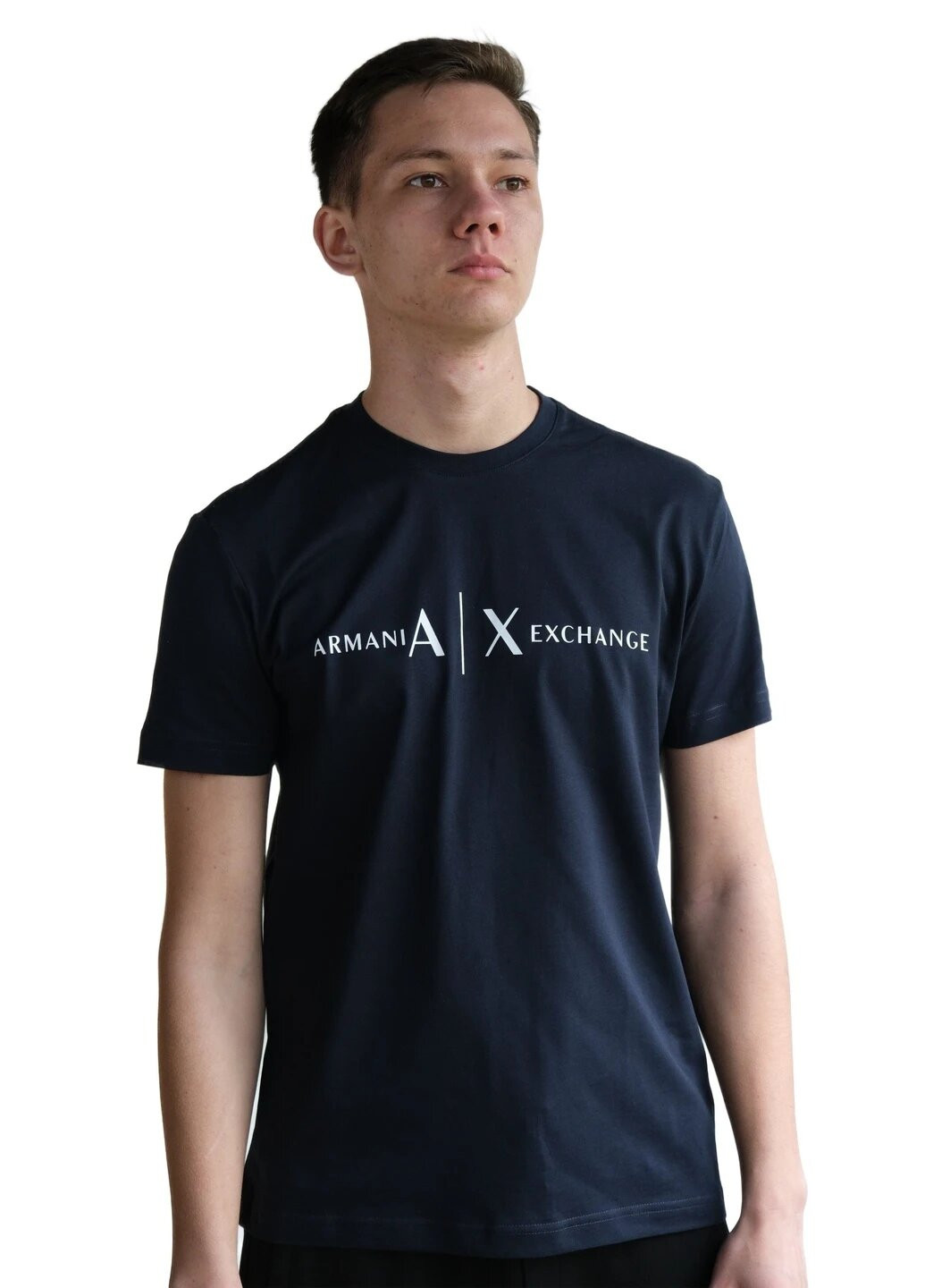 Темно-синя футболка чоловіча з коротким рукавом Armani