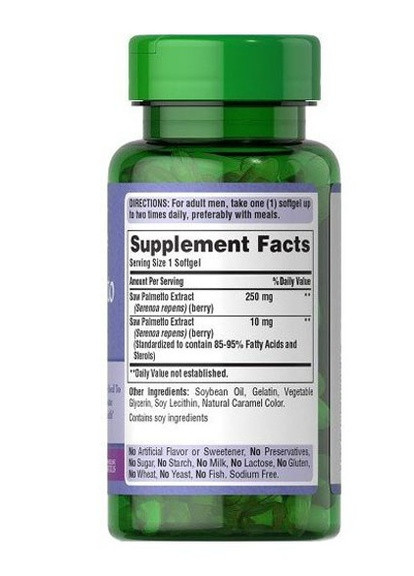 Puritan's Pride Saw Palmetto Extract 180 Softgels Puritans Pride (257342619)