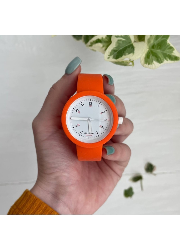 Женские силиконовые часы-конструктор actimer, оранжевый ремешок, циферблат White time More (269266712)