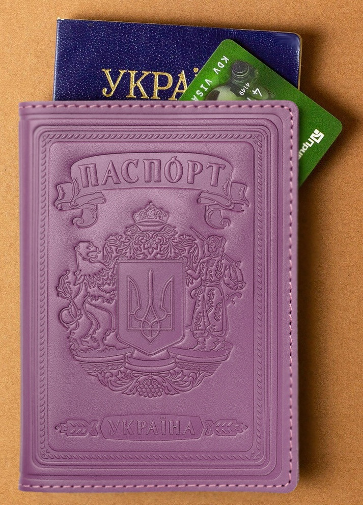 Шкіряна Обкладинка Для Паспорта Villini 003 Глянець Бузковий Martec (259040657)