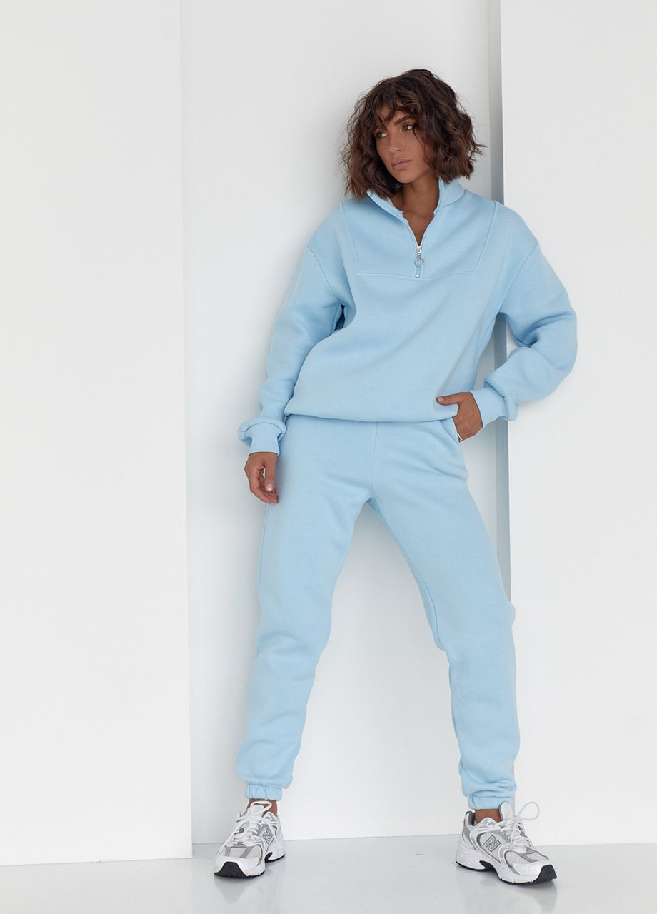 Женский спортивный костюм с молнией на воротнике - голубой Lurex (262810077)