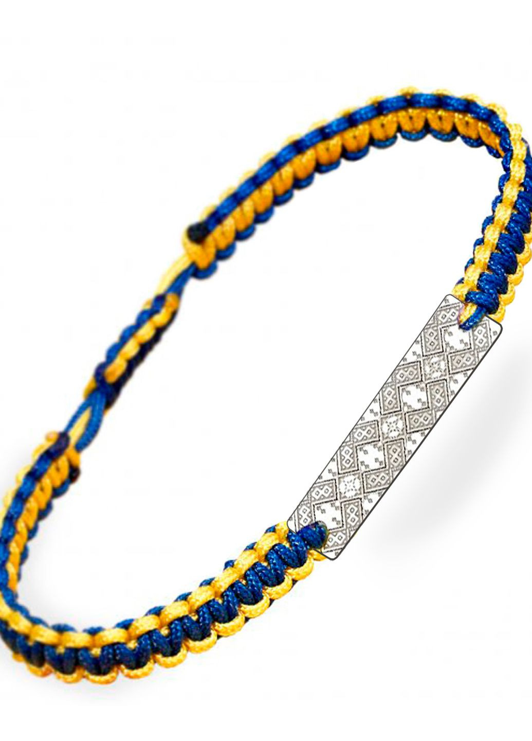 Срібний браслет шамбала Вишиванка жовто-синя «Закарпатська область» регулюється Family Tree Jewelry Line (266267258)
