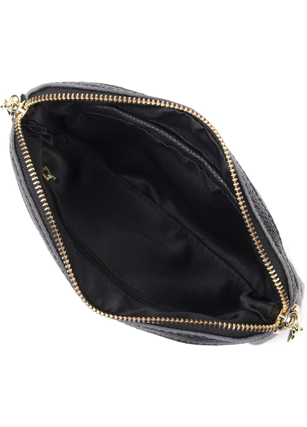 Классическая женская сумка через плечо из натуральной стеганной кожи 22315 Черная Vintage (276457492)