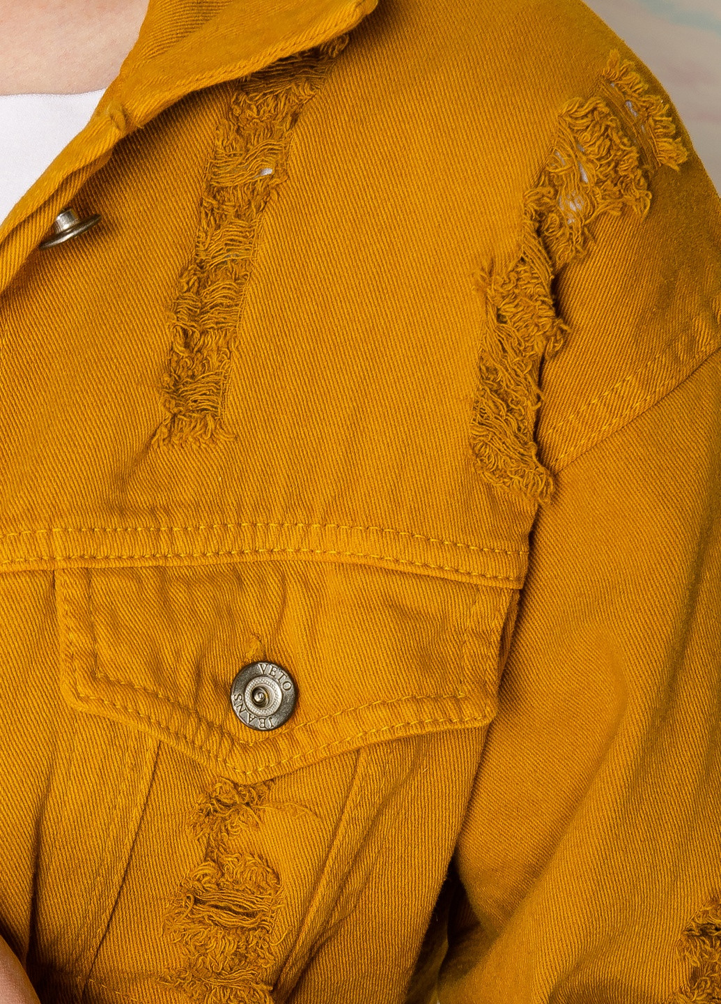 Гірчична літня жіноча джинсова куртка 1459 Veto