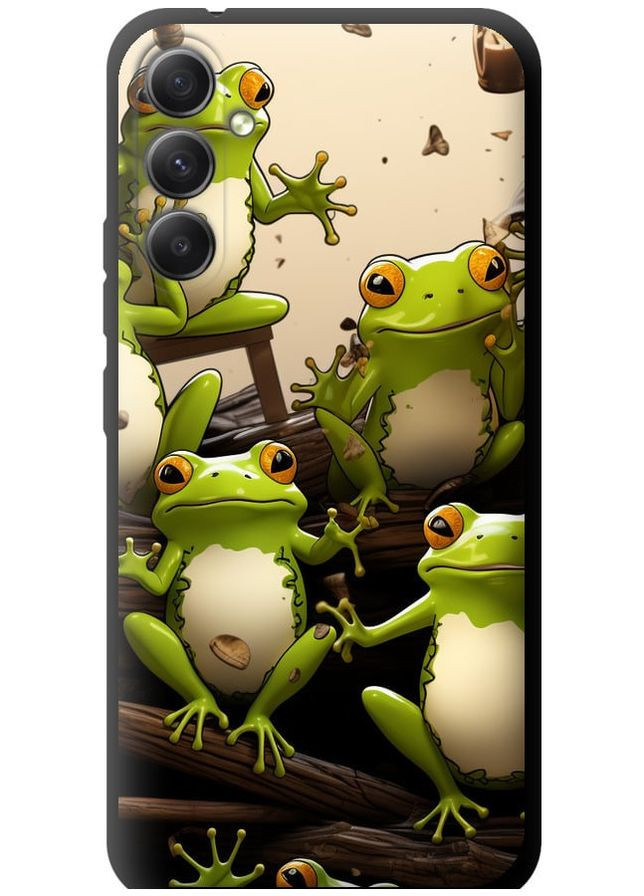 TPU чорний чохол 'Жабки' для Endorphone Samsung Galaxy A34 A346E (266907389)