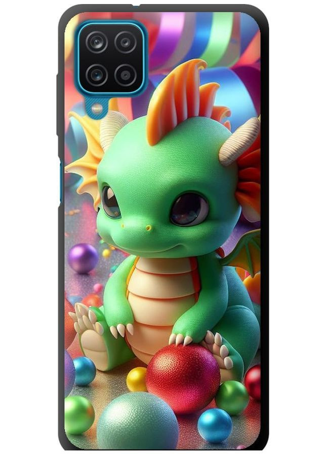 TPU чорний чохол 'Веселий дракончик' для Endorphone Samsung Galaxy A12 A125F (275460030)