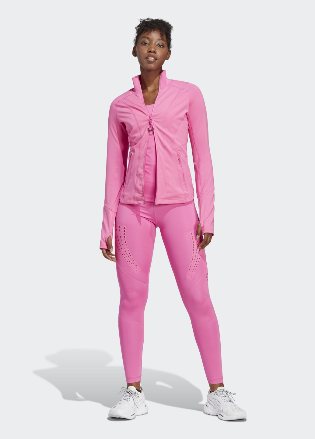 Розовые демисезонные леггинсы для фитнеса by stella mccartney truepurpose adidas