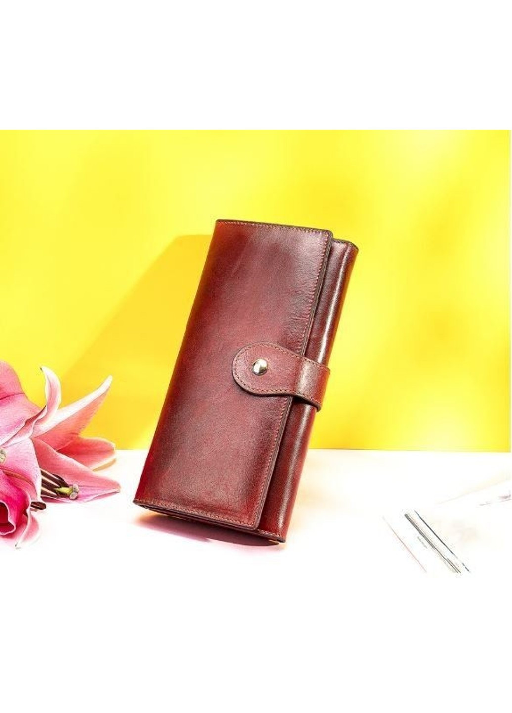 Женский бордовый кошелёк из натуральной кожи 14916 Vintage (262454793)
