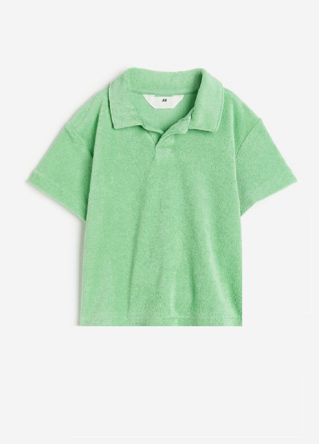 Салатовая детская футболка-поло для мальчика H&M однотонная