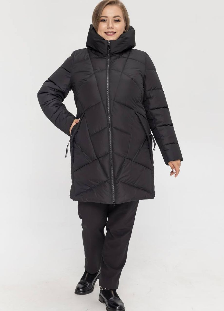 Чорна демісезонна демісезонна куртка жіноча великого розміру SK