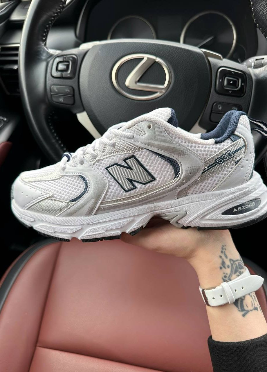 Кросівки репліка 530 Silver(Сині вставки) Vakko білі демісезони (265532702)