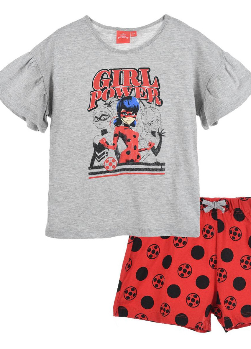 Красный летний комплект (футболка, шорты) miraculous ladybug (леди баг и супер-кот) ue11452 Disney