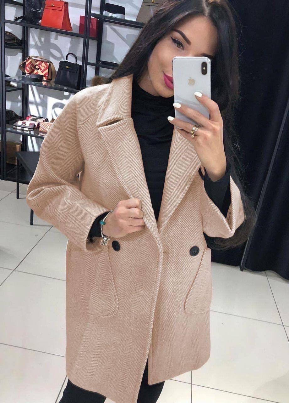 Бежевая женское пальто бежевого цвета р.46/48 383151 New Trend