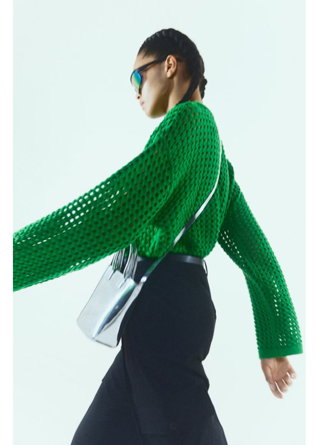 Зелений демісезонний жіночий ажурний светр н&м (56132) xs зелений H&M