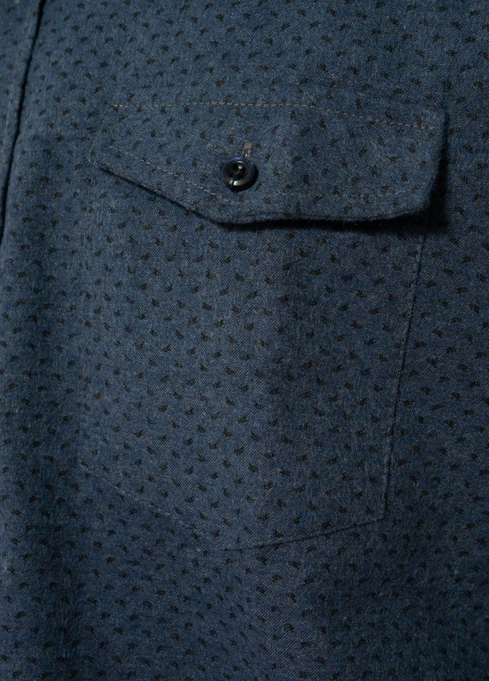 Темно-синяя классическая рубашка однотонная Time of Style