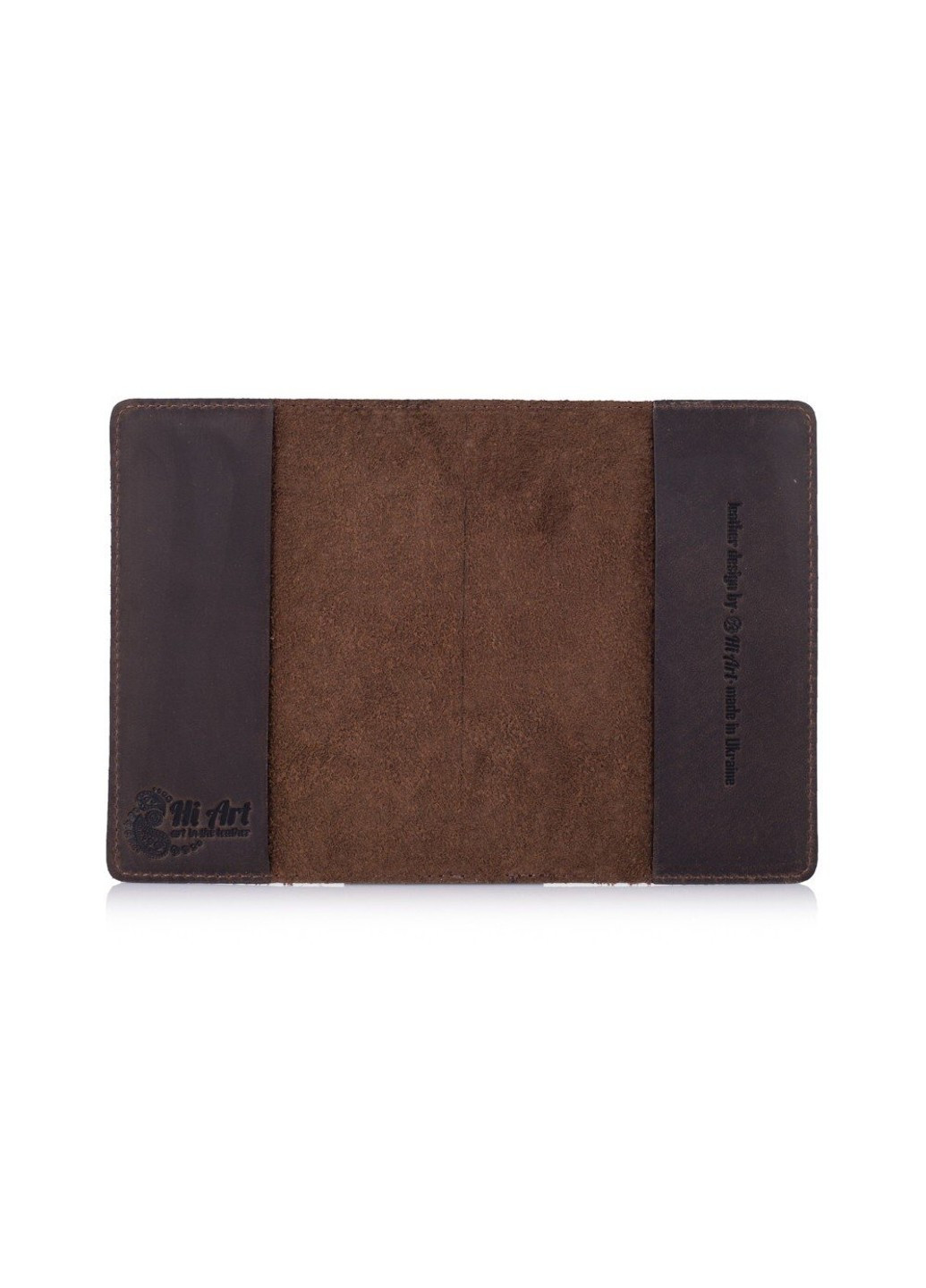 Шкіряна коричнева обкладинка на паспорт HiArt PC-01 Buta Art Коричневий Hi Art (268371370)