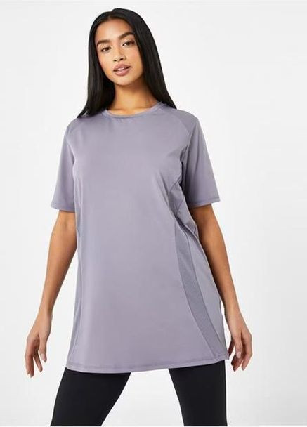 Фіолетова жіноча спортивна довга світловідбиваюча футболка mesh reflective. оригінал. розмір m Everlast