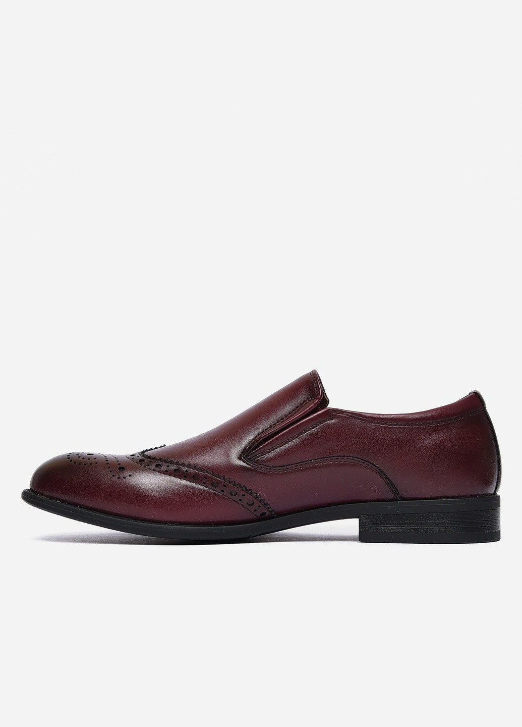 Бордовые классические туфли мужские бордового цвета Let's Shop без шнурков