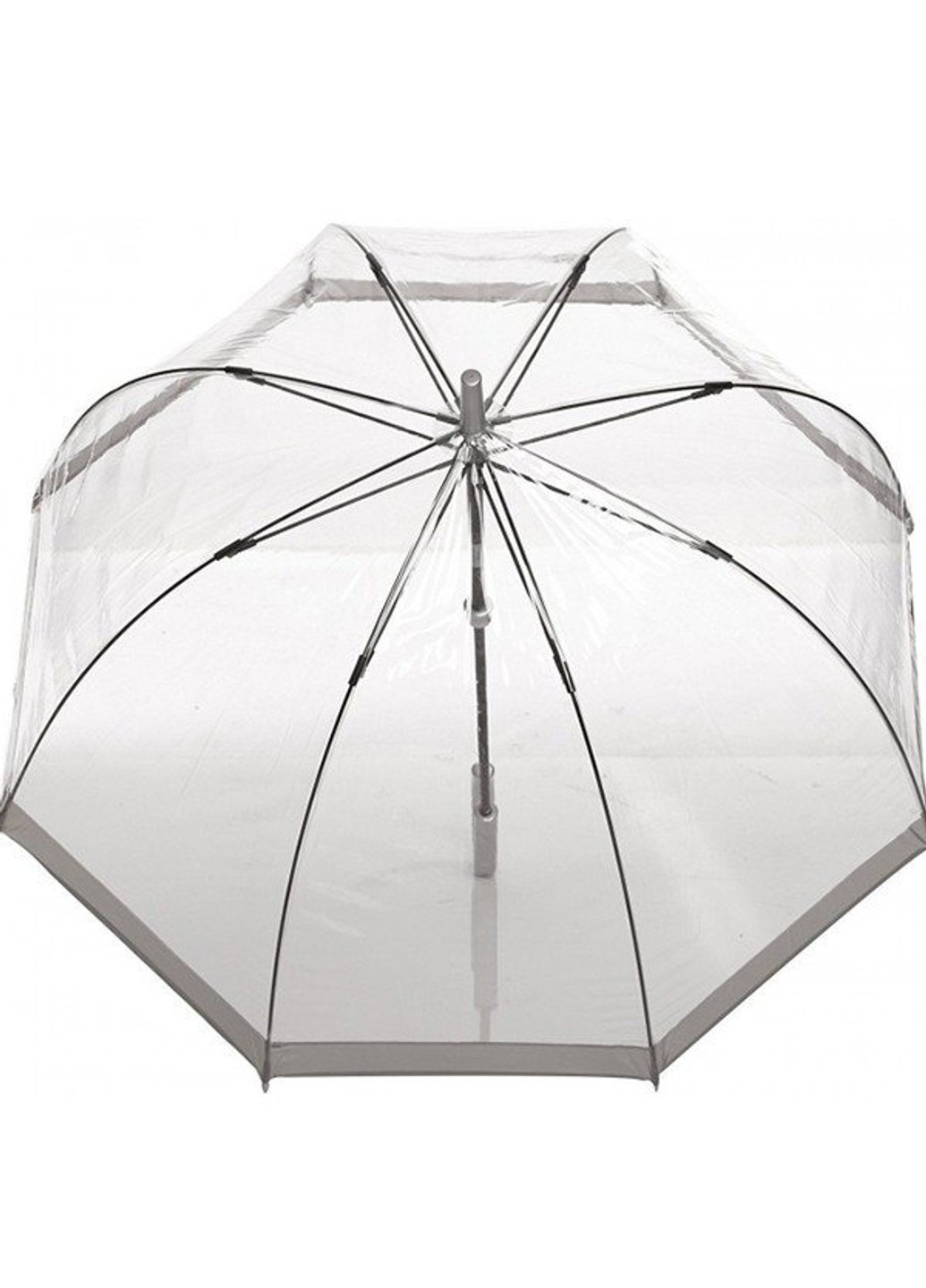 Механический женский прозрачный зонт-трость BIRDCAGE-1 L041 - SILVER Fulton (271998011)