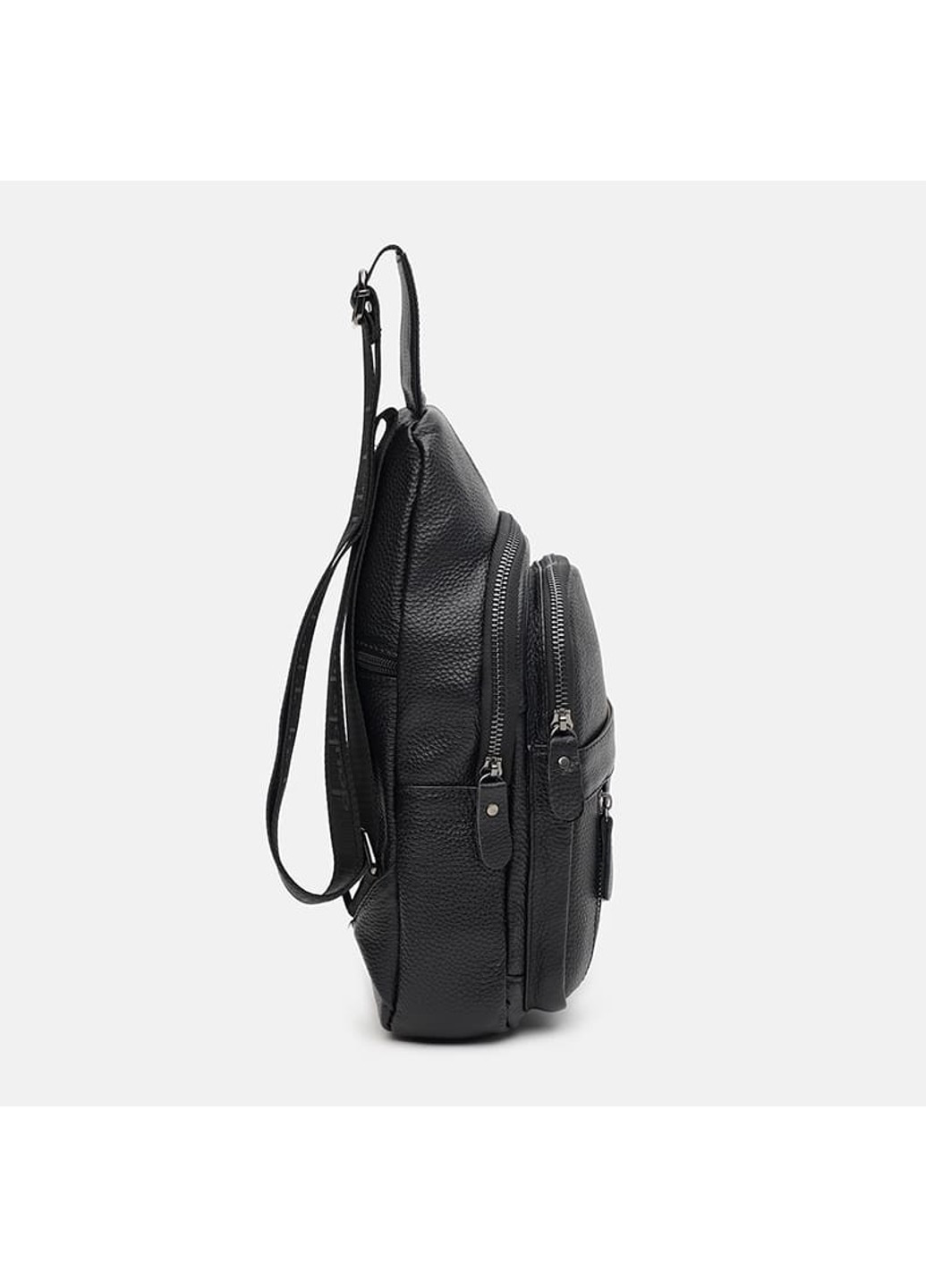 Чоловічий рюкзак шкіряний через плече k1338-black Borsa Leather (266143256)