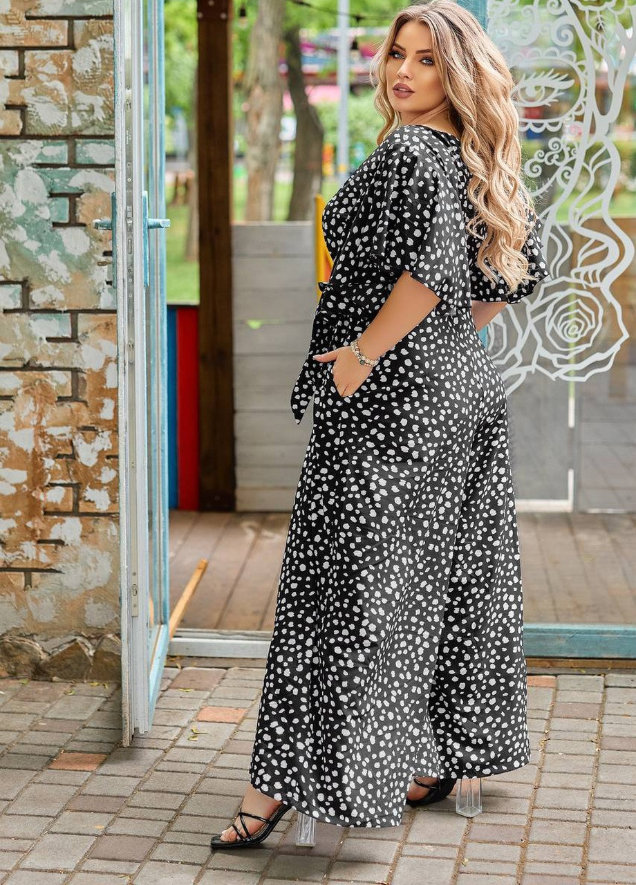 Женский комбинезон с брюками палаццо цвет черный р.48/50 432995 New Trend чёрный