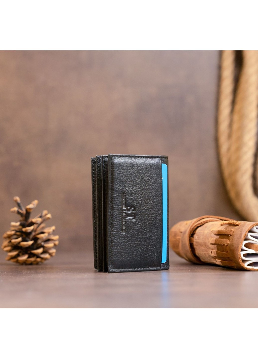 Визитница из натуральной кожи ST Leather 19213 Черная ST Leather Accessories (262452707)