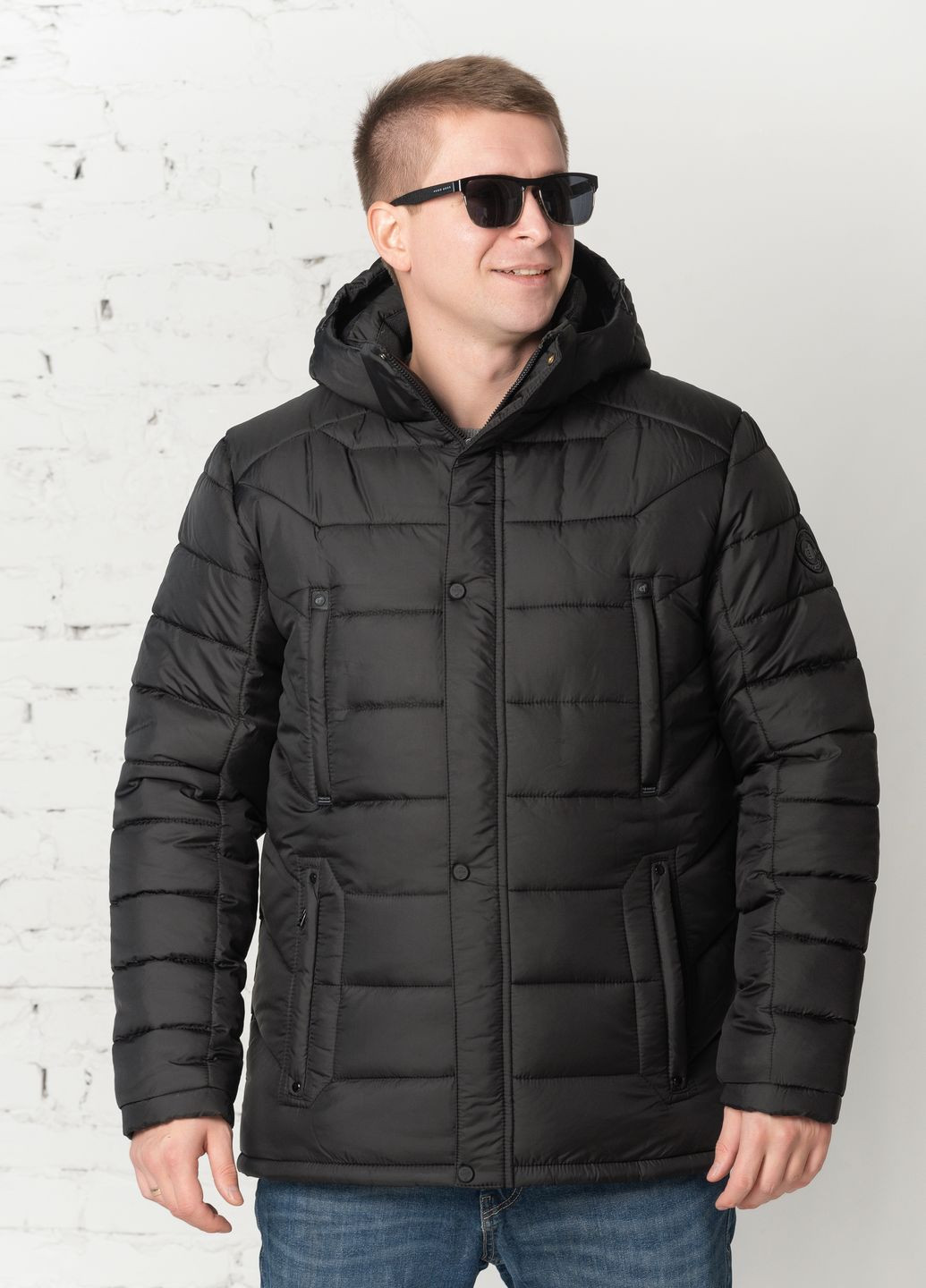 Чорна зимня чоловіча зимова куртка парка SK