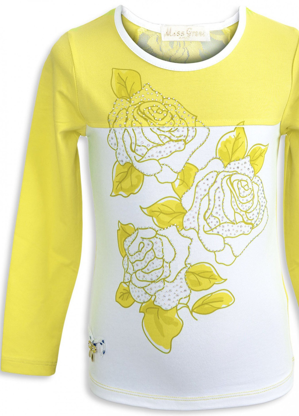 Желтая футболки батник дівчинка (005)11908-736 Lemanta