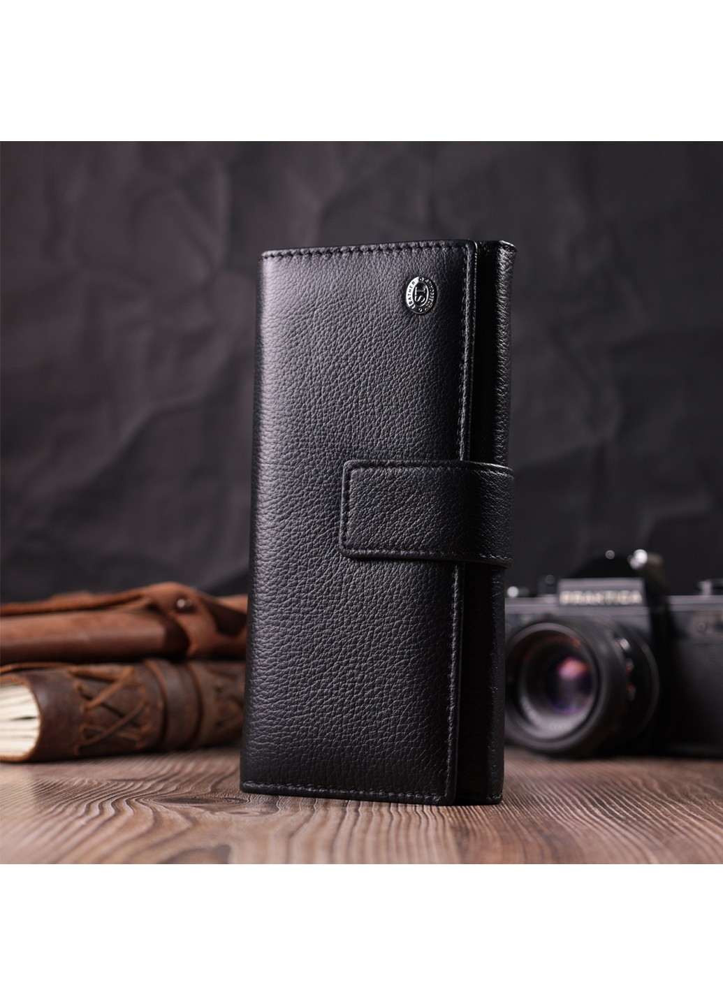 Надежный женский кошелек из натуральной кожи 22548 Черный st leather (277980515)