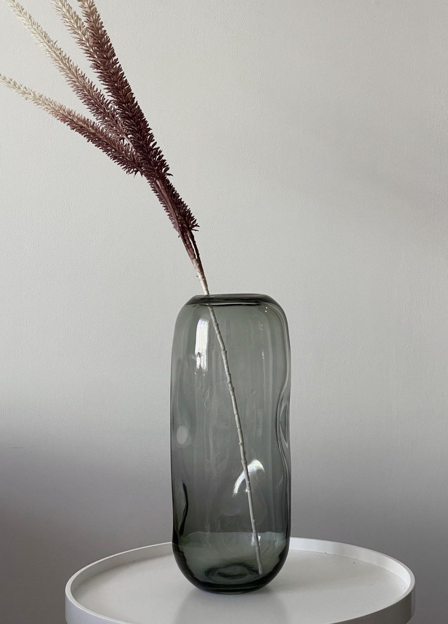 Ваза скляна Soul Salma h-34 см., d-14,5 см., сірий Soul free (264829245)