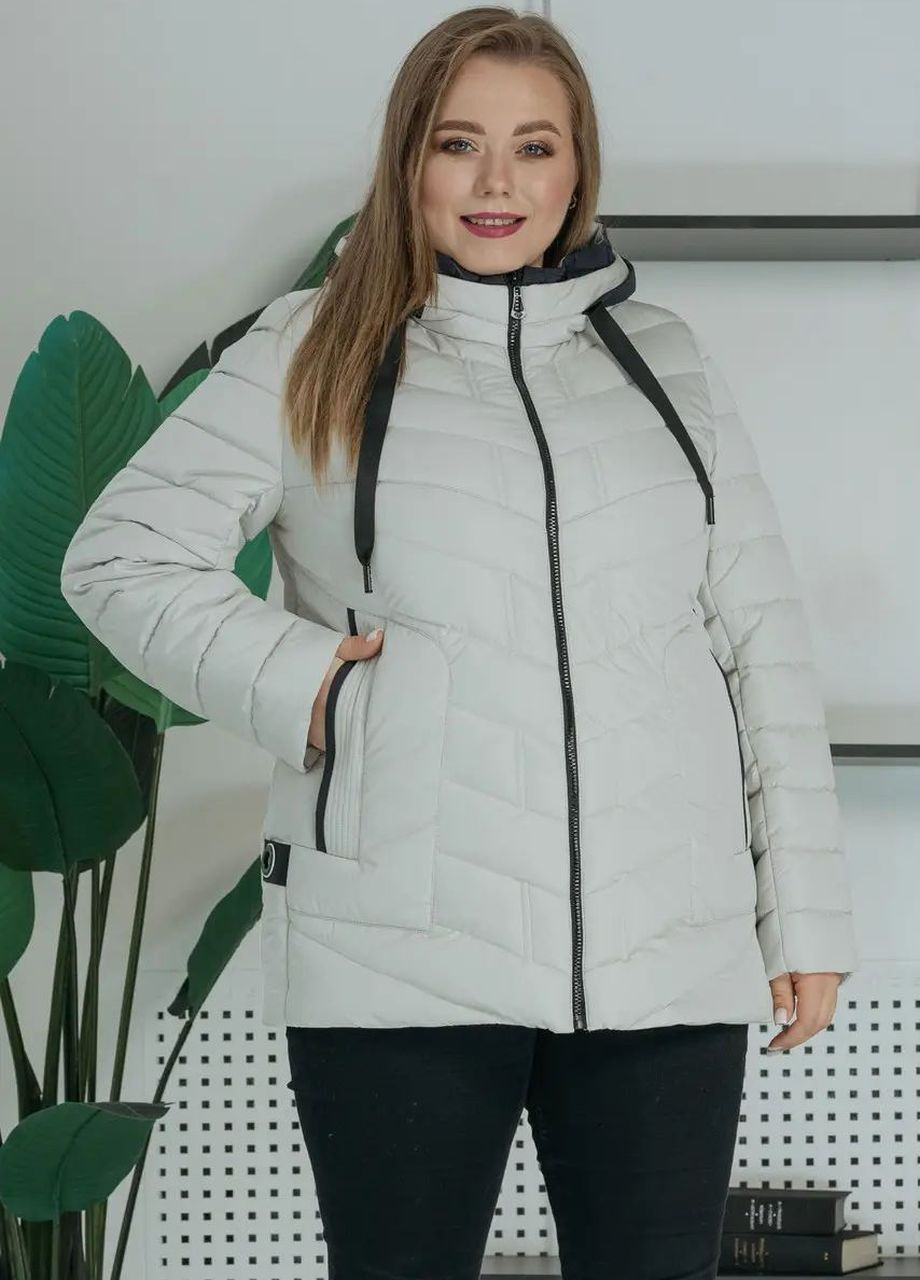 Бежева демісезонна демісезонна жіноча куртка великого розміру SK
