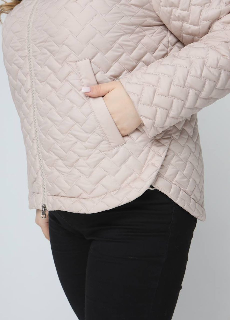 Перлова демісезонна весняна жіноча куртка великого розміру SK