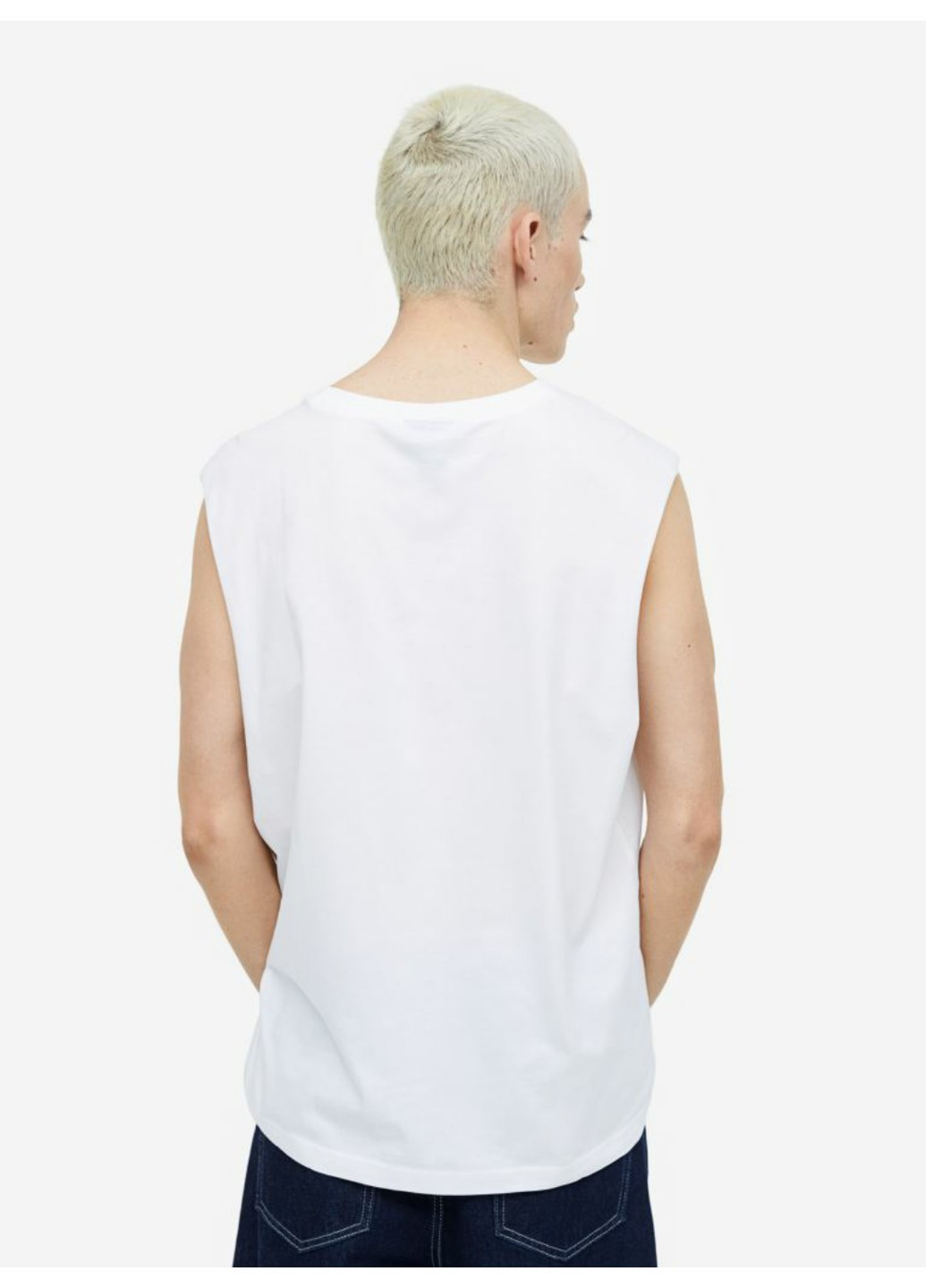 Белая мужская футболка с принтом н&м (55815) xs белая H&M